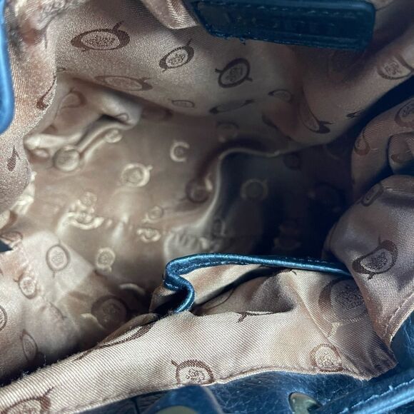 Born leather black shoulder bag drawstring tassels accent side pockets - Picture 11 of 12